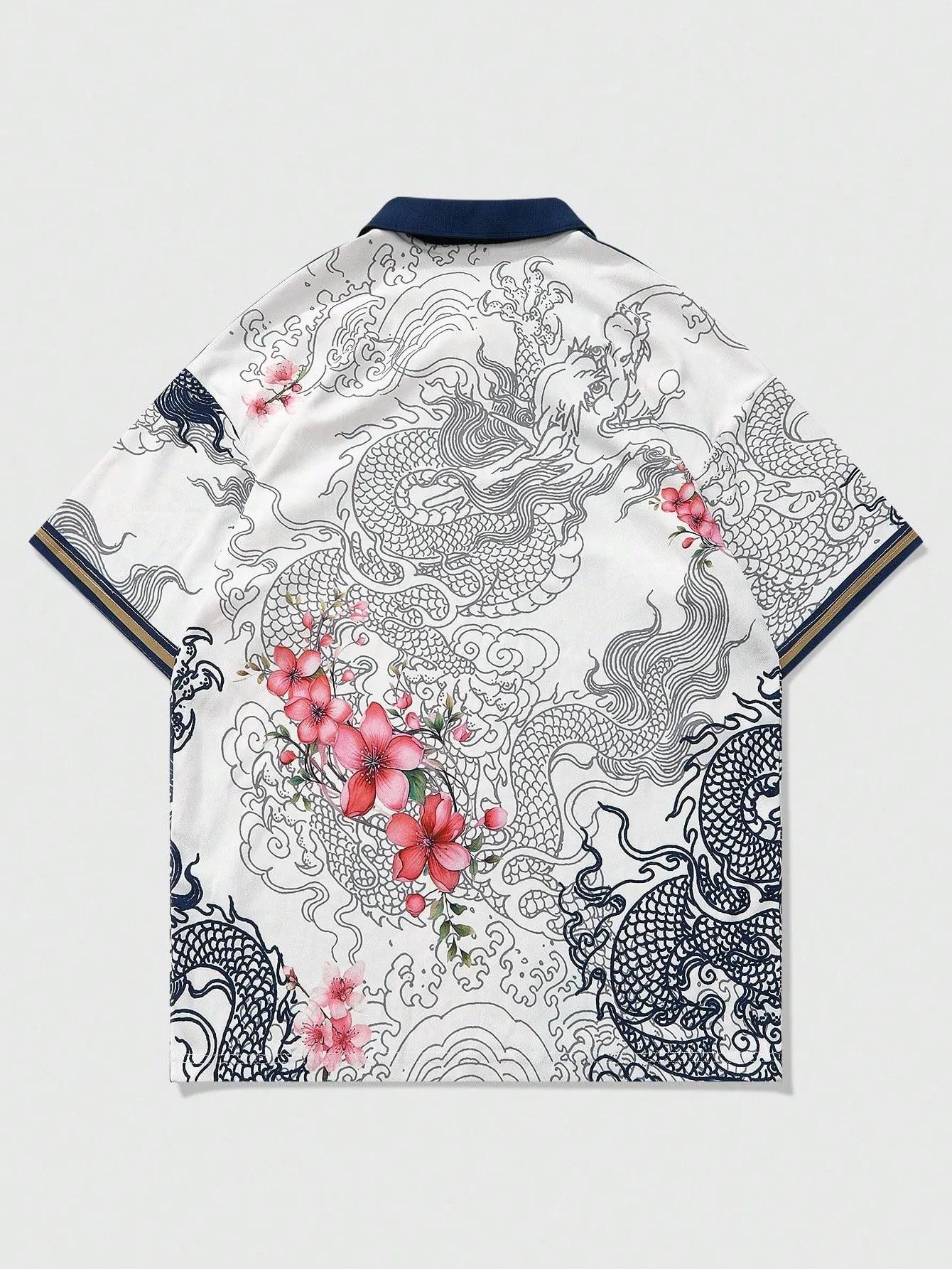 La nouvelle chemise POLO à manches courtes pour hommes d'été 2025 présente une impression de motifs 