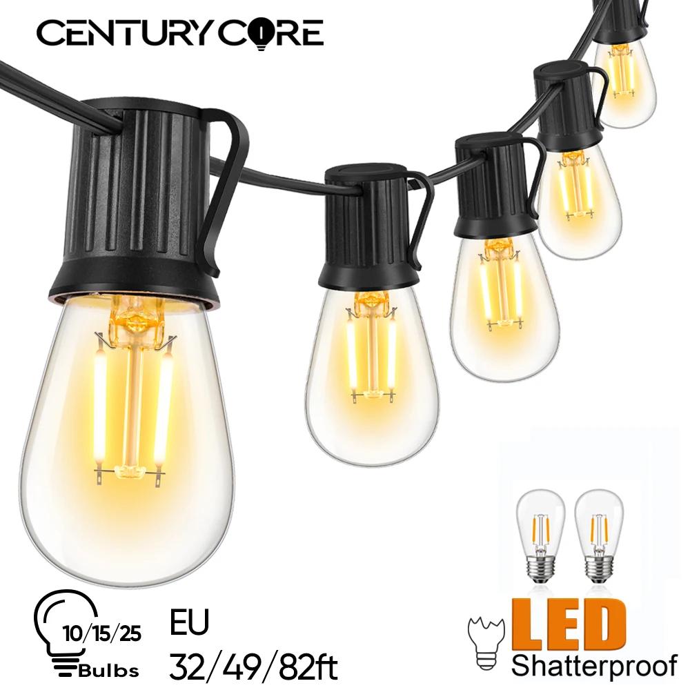Guirlande lumineuse Led en plastique S14 E27 220V EU, incassable, étanche, Connectable, pour jardin,