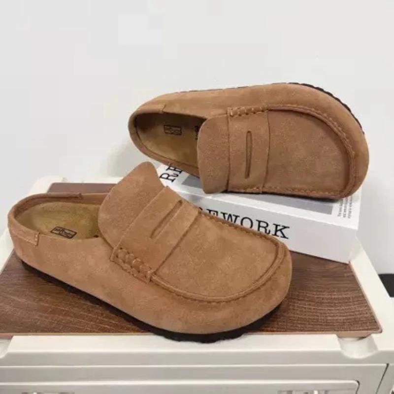 Mocassins en daim Naples pour femmes et hommes, chaussures décontractées à enfiler, confortables, en