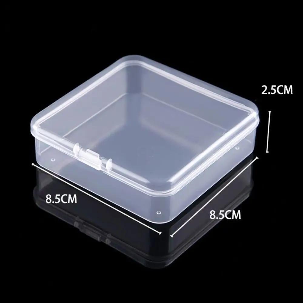 Boîte de rangement carrée en plastique, contenant transparent pour bijoux, perles, petits articles, 