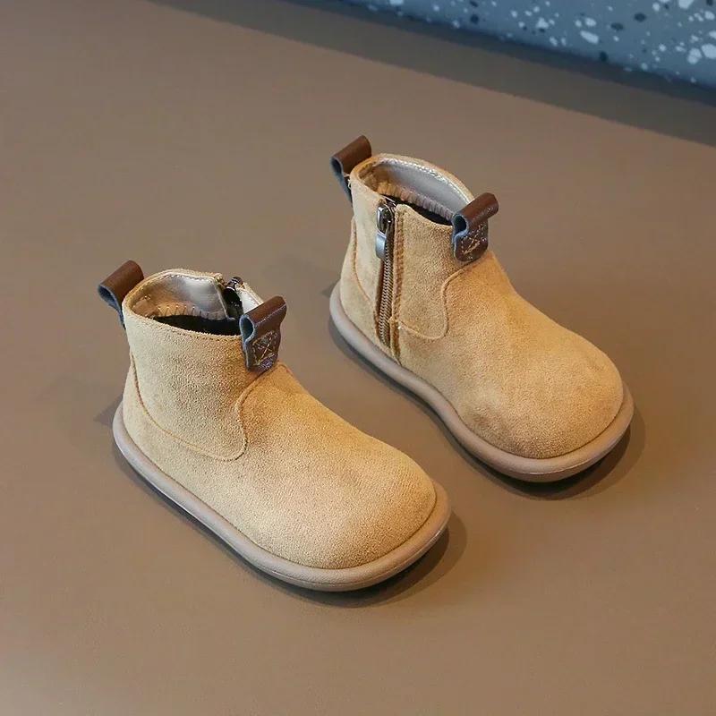 Automne hiver bébé garçons filles bottes Oxford daim enfants chaussures décontractées en plein air a