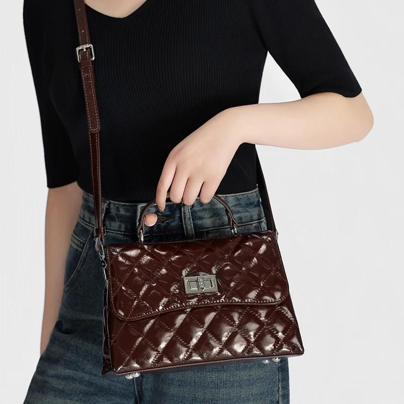 Sacs à bandoulière en cuir de vache véritable pour femmes, sacoche de téléphone portable, sac sous l