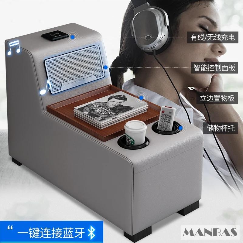 MINGDIBAO-Canapé sectionnel en cuir avec porte-gobelet, USB, repose-sauna réglable, haut-parleur Blu