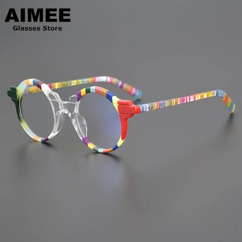 Lunettes en acétate faites à la main pour hommes et femmes, lunettes optiques de personnalité, lunet