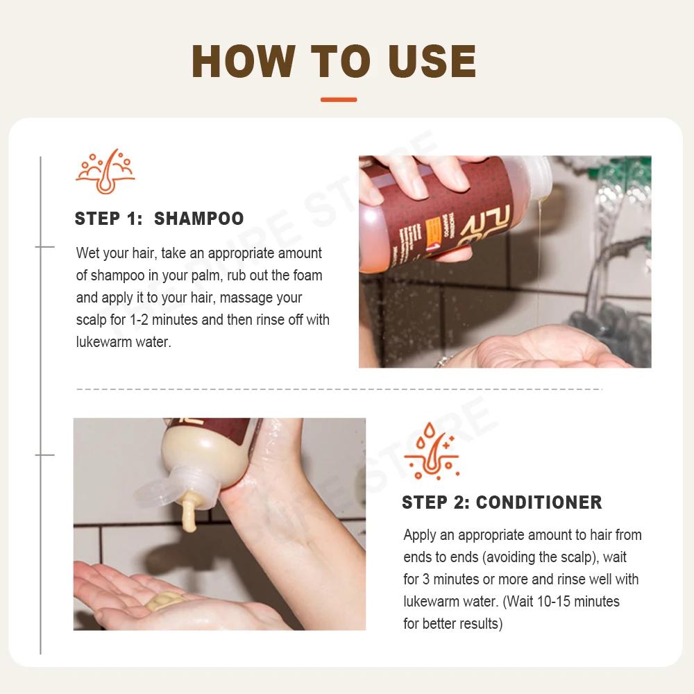 PURC – shampoing au gingembre, traitements contre la perte de cheveux, nourrissant, lissant, épaissi
