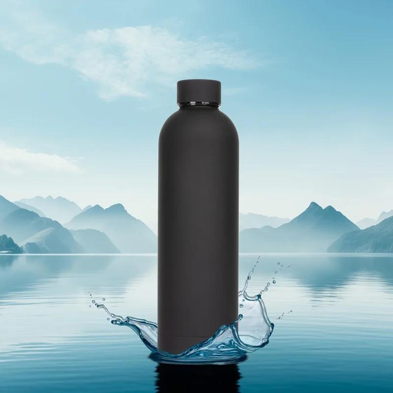 Bouteille isolée de 750ml, pichet en acier inoxydable de couleur unie avec couvercle, tasse à café g