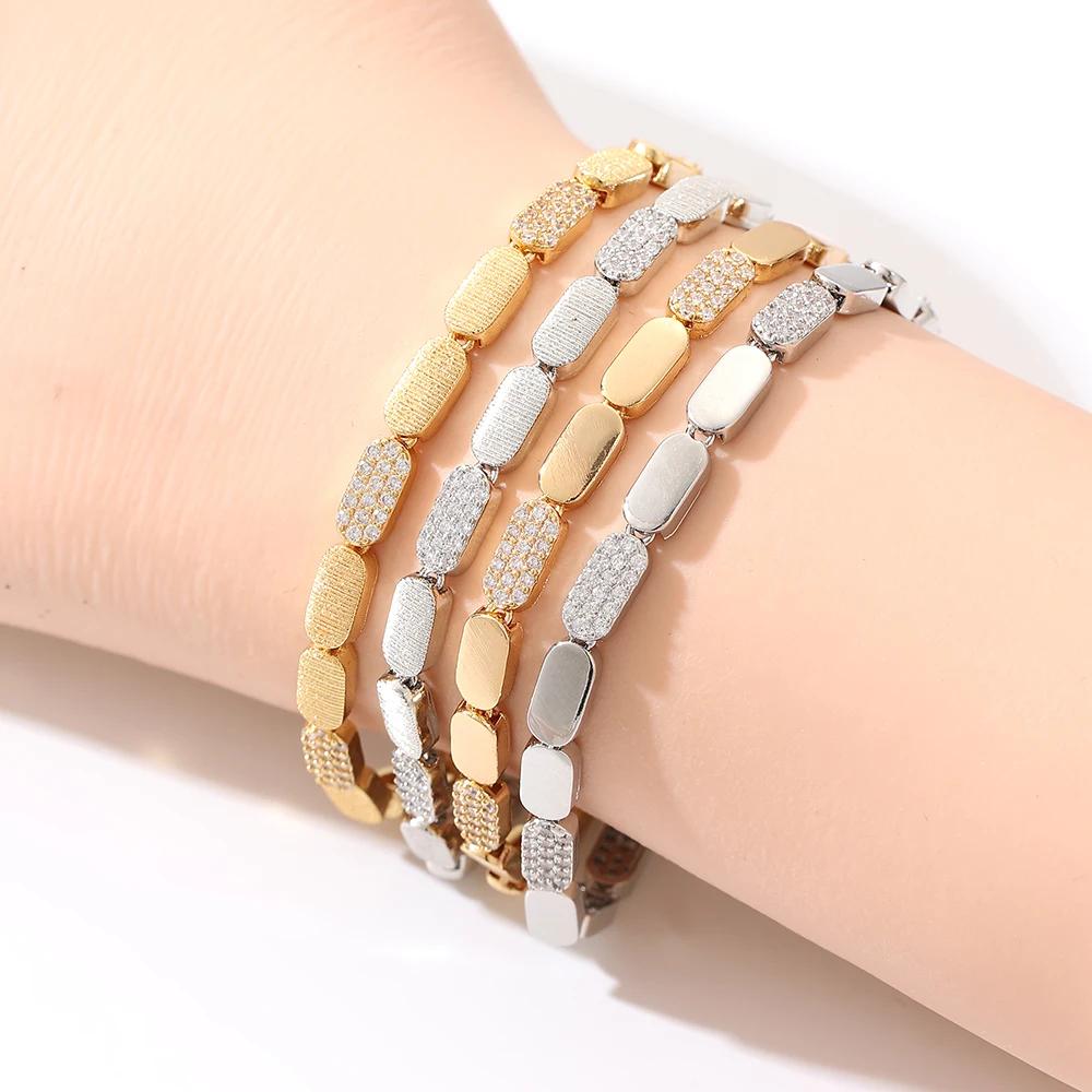 Bracelet de luxe incrusté de Zircon, lumineux et brillant, bijoux pour femmes, cadeau de noël CN8105