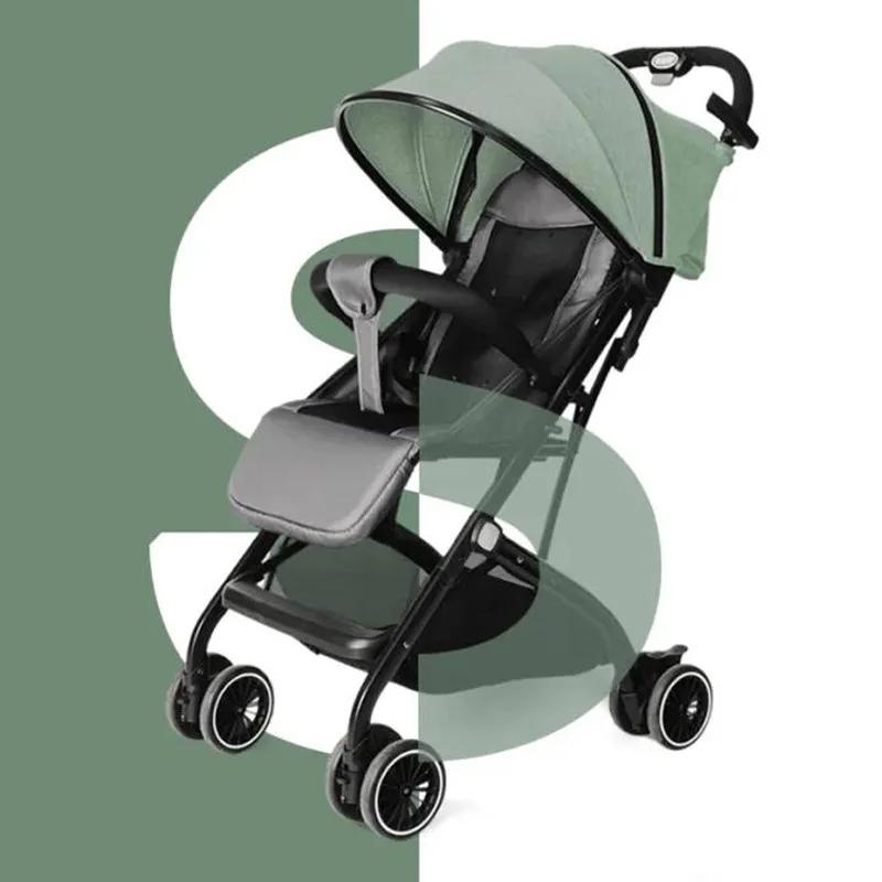 Poussette Portable Pliable pour Bébé, Multifonctionnelle, Parfaite, Lavable, Légère, à Quatre Roues