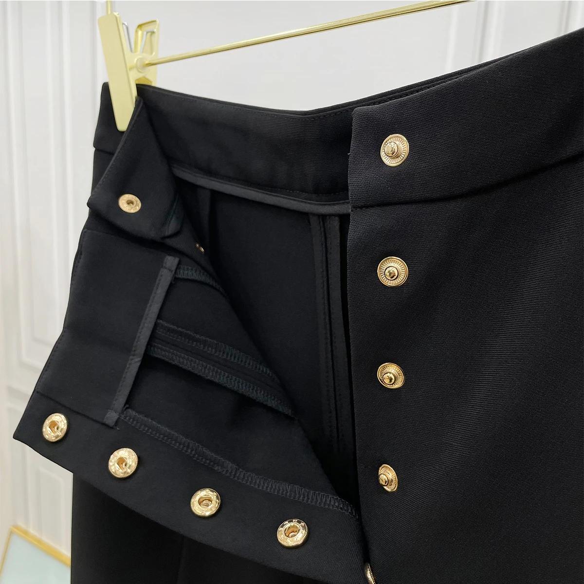FJM-Tube droit taille haute pour femme, jambe large, mince et drapé, imbibé, haut de gamme, printemp