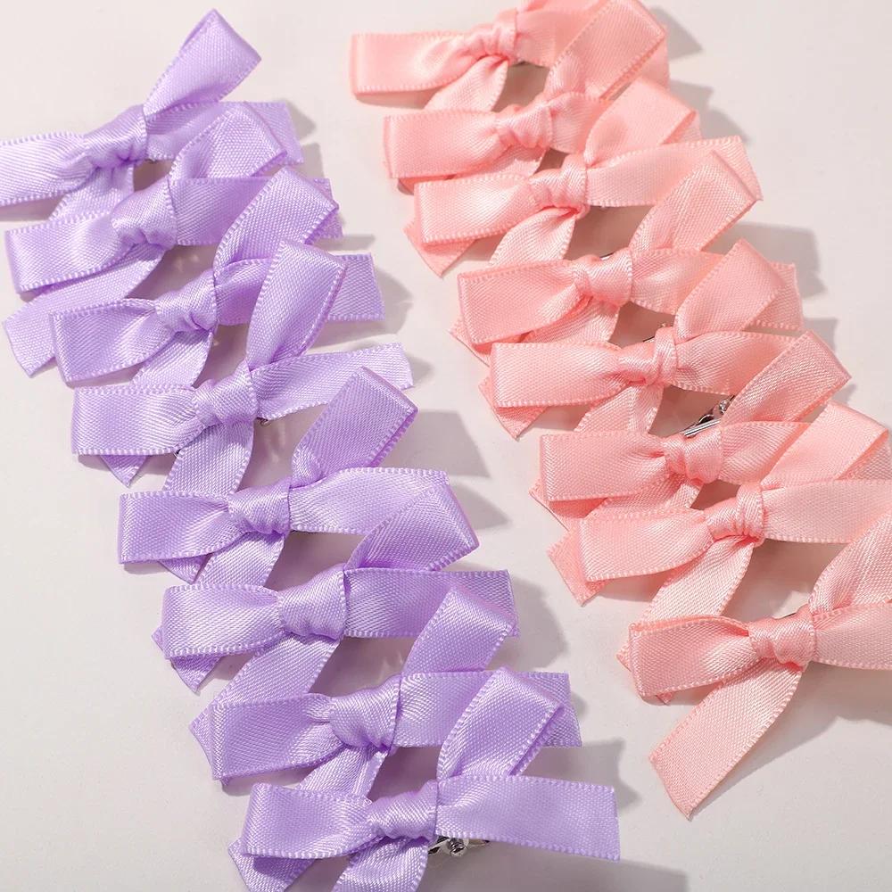Mini nœud papillon pour enfants, couleur unie, avec pince à cheveux, Style Ballet, ruban tressé, acc