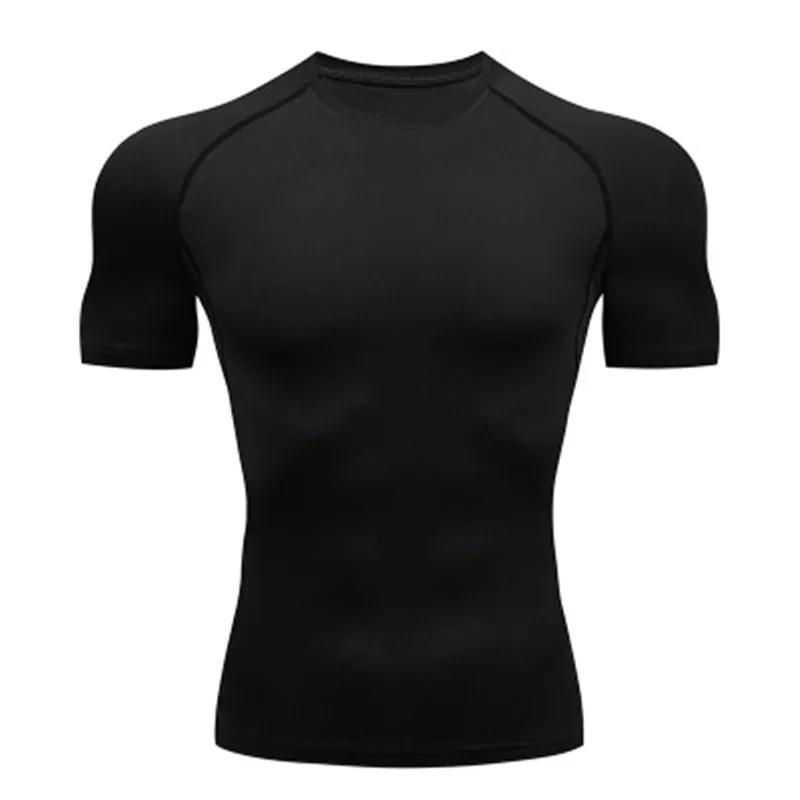 T-shirt de compression élastique respirant pour homme, haut serré, sweat-shirt de course, jogging, s