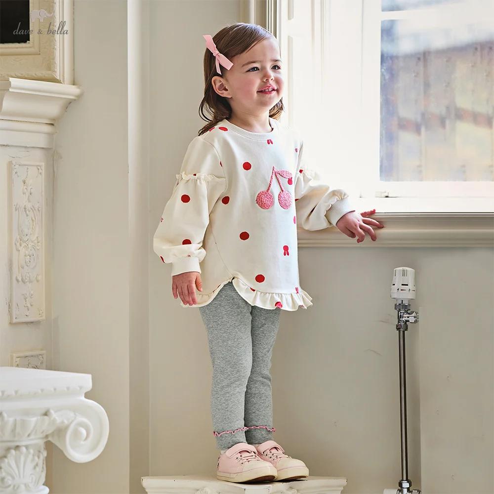 Dave Bella ensemble pantalon pour enfants filles Leggings à manches longues décontracté deux pièces 
