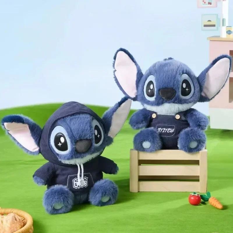 11.11Disney Stitch peluche poupée mignon Anime peluche avec salopette cadeau d'anniversaire pour gar