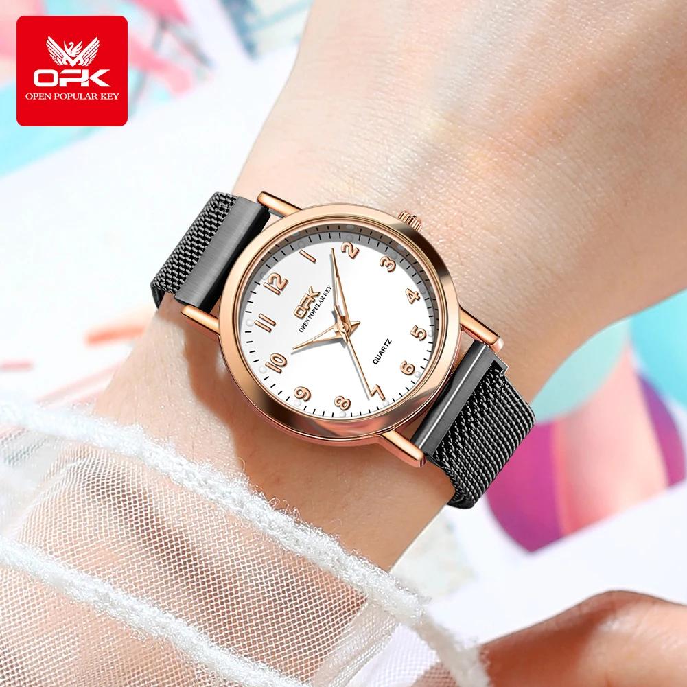 OPK 8115 montres pour femmes Simple mode montre-bracelet originale pour femme bracelet en maille d'a