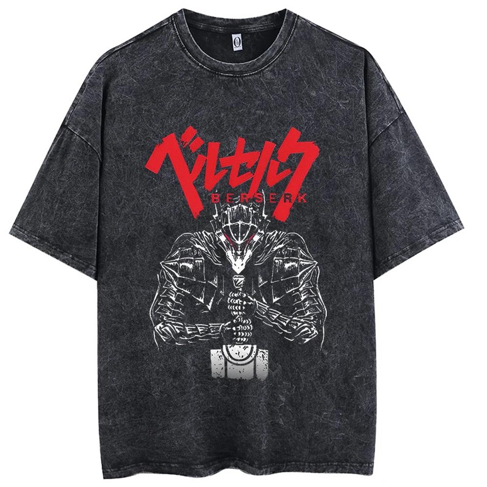 Hip Hop hommes Streetwear T-Shirt rétro Vintage lavé Anime graphique T-Shirt hommes Harajuku coton d