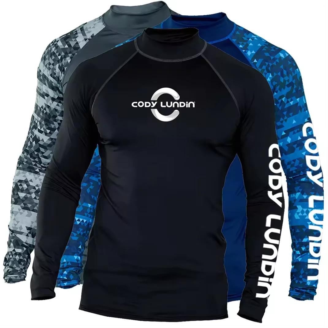 Surf natation plongée T-Shirts Compression longue éruption garde maillots de bain hommes Protection 