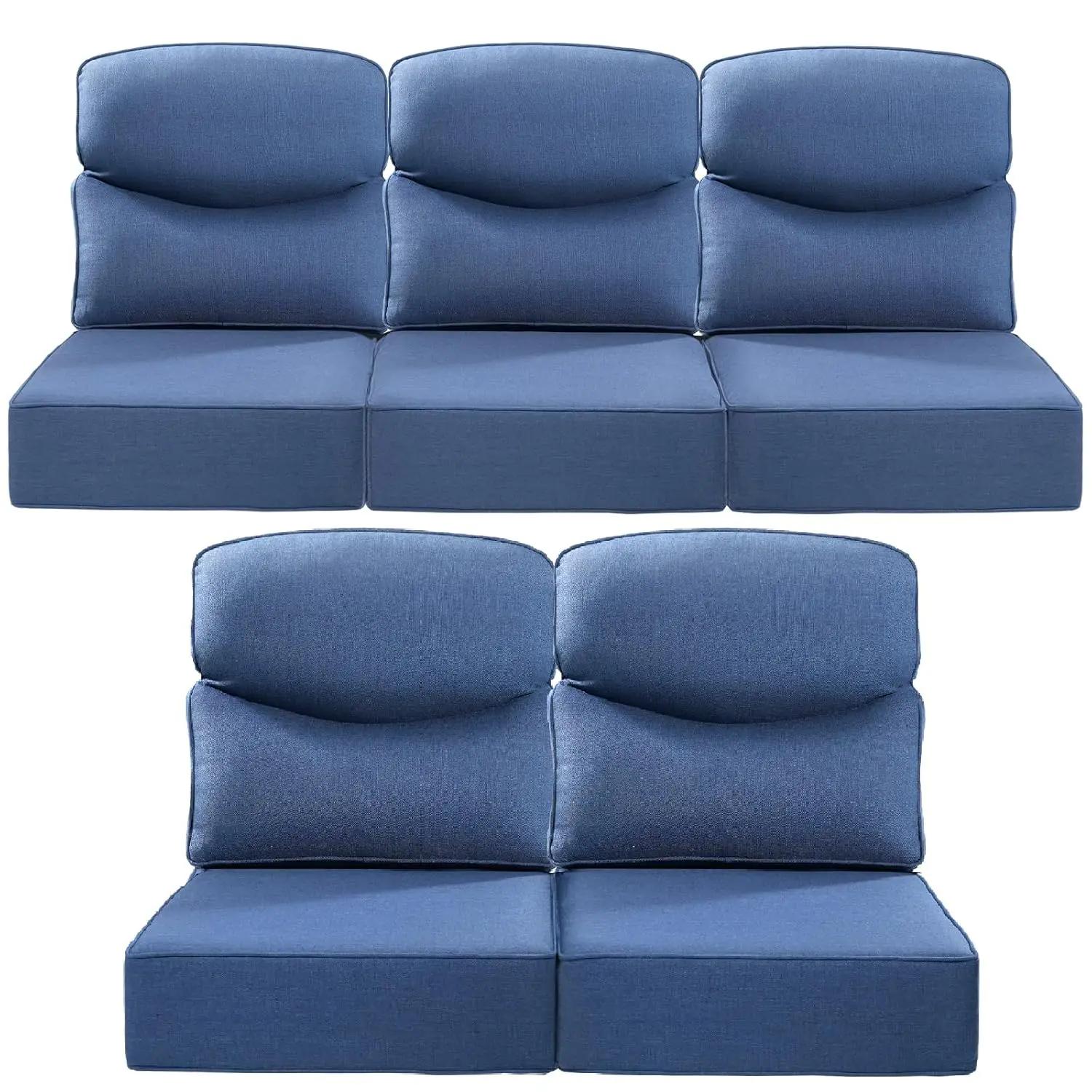 Ensemble de coussins de patio 24x24x6 po, 5 pièces, zippés, résistants à l'eau, pour chaise à bascul