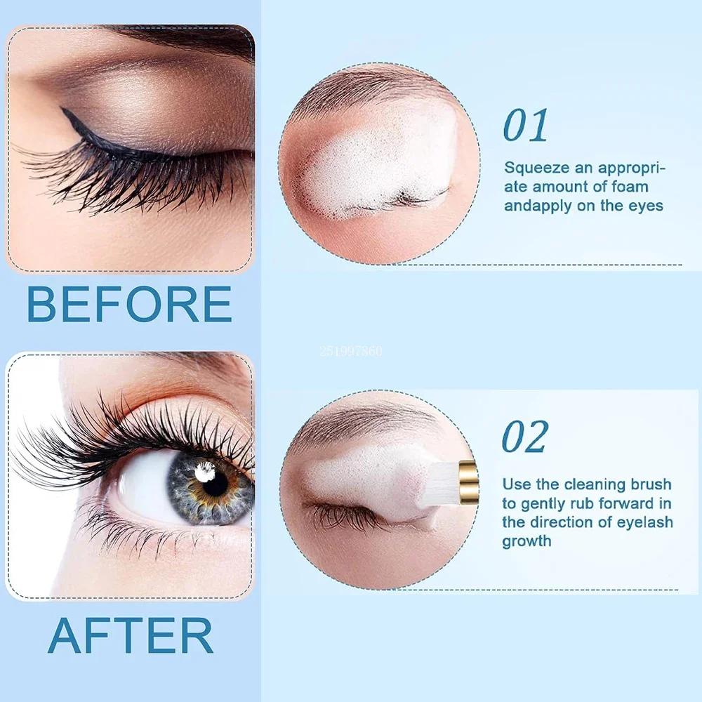 50/25 pièces dissolvant d'extension de cils avec ensemble de brosses à Mousse nettoyage des cils net