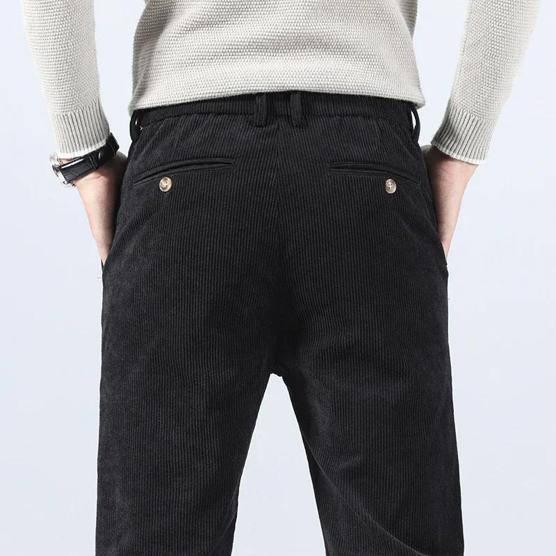 Pantalon décontracté en velours côtelé pour homme, collection Printemps-Automne 2026, coupe droite é