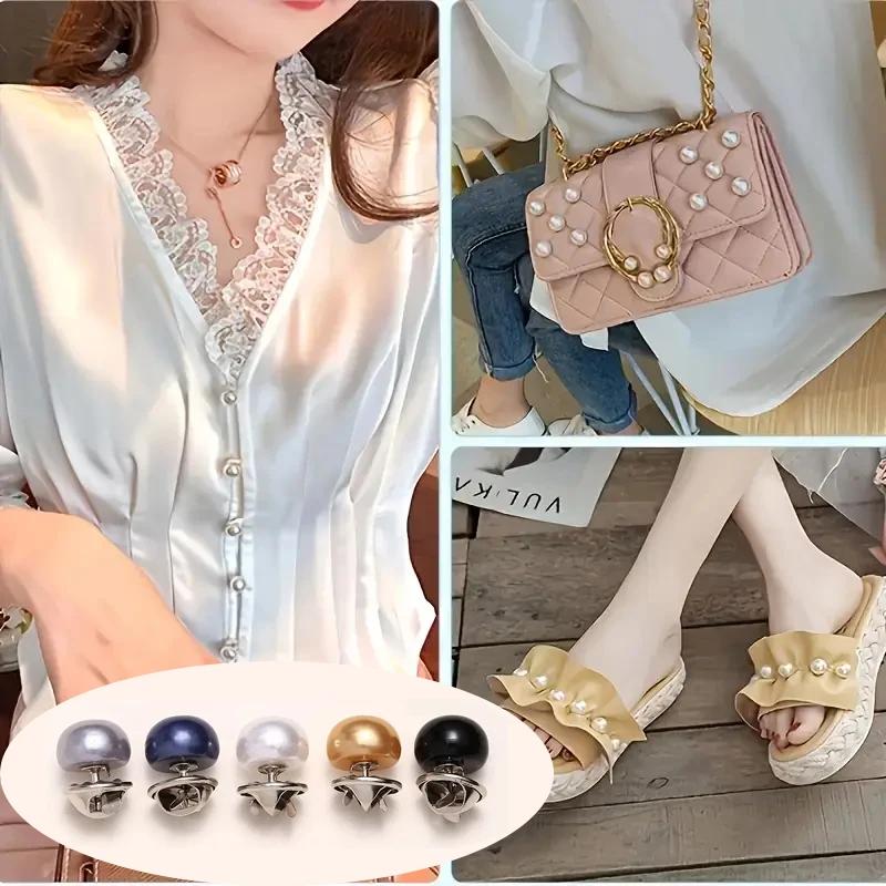 Épingles à boutons en perles, couvre-boutons de sécurité décoratifs pour chaussures, chapeaux, sacs,