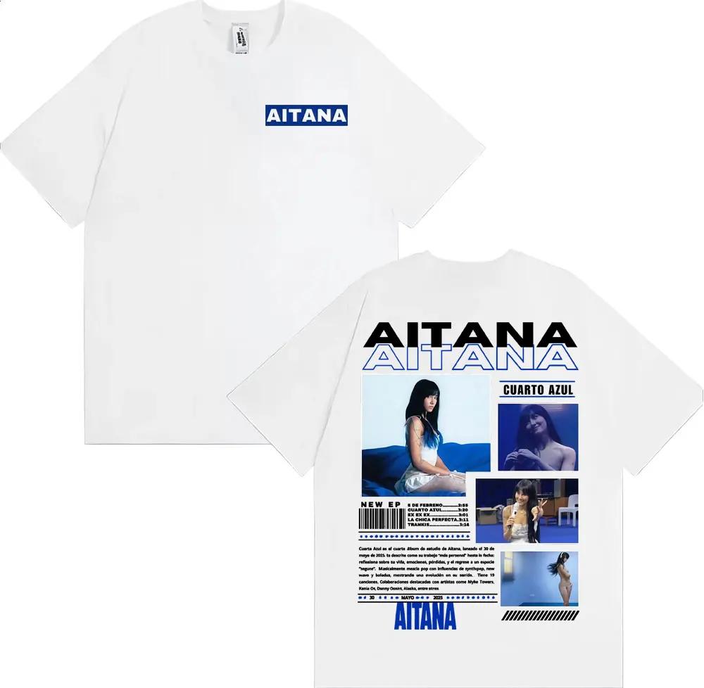 Chanteur Aitana Cuarto Azul Album 2025 Tour T-shirt Hommes Femmes Mode Esthétique Manches Courtes T-