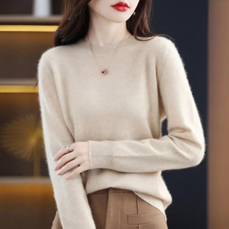 Nouveau femmes pull col rond automne hiver basique pull chaud décontracté Pulls pulls mode coréenne