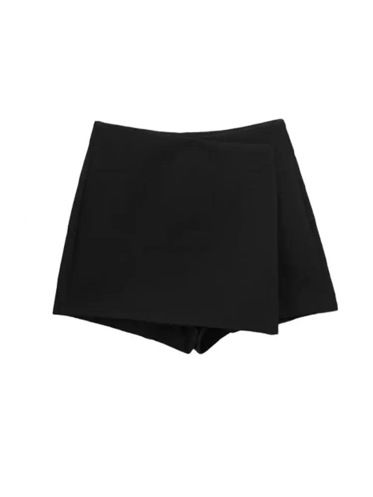 Femmes mode paréo Style asymétrique Shorts jupes Vintage taille haute côté fermeture éclair femme ju