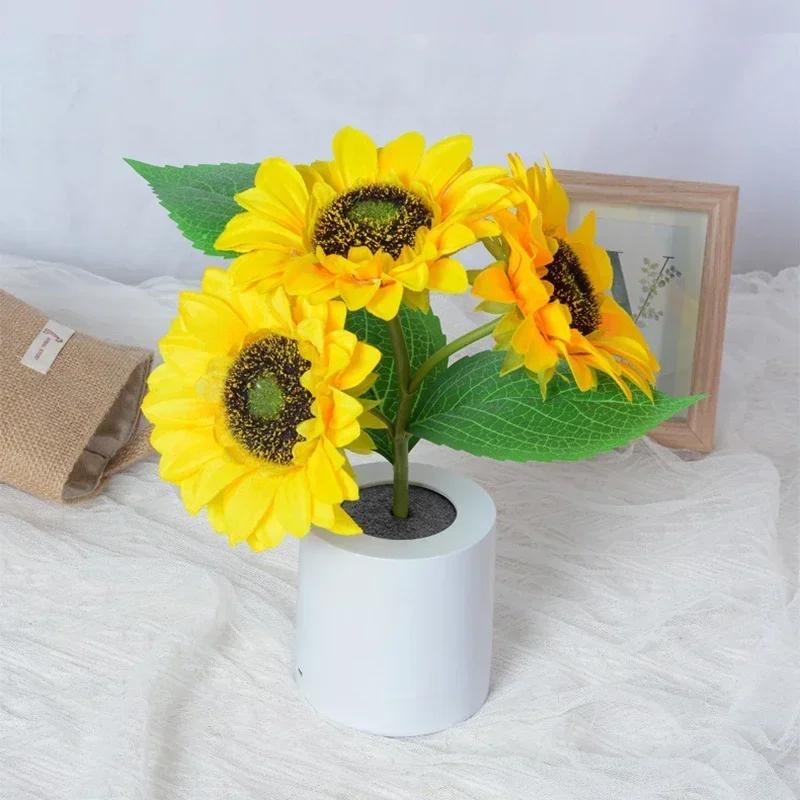 3 LED veilleuse Rechargeable tournesol lumières éclairage intérieur chambre chevet bureau décoration