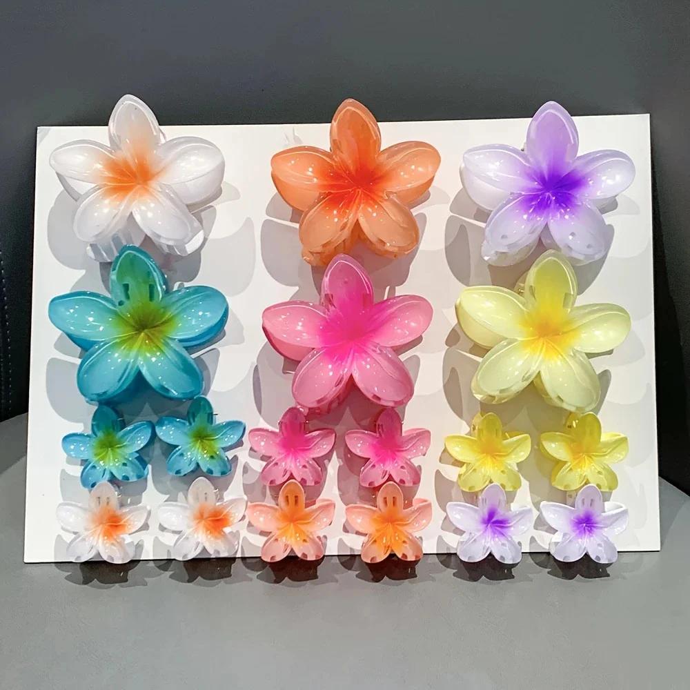 Pinces à cheveux en forme d'œuf, 3 ou 18 pièces, dégradé de couleur bonbon, fleurs adaptées au quoti