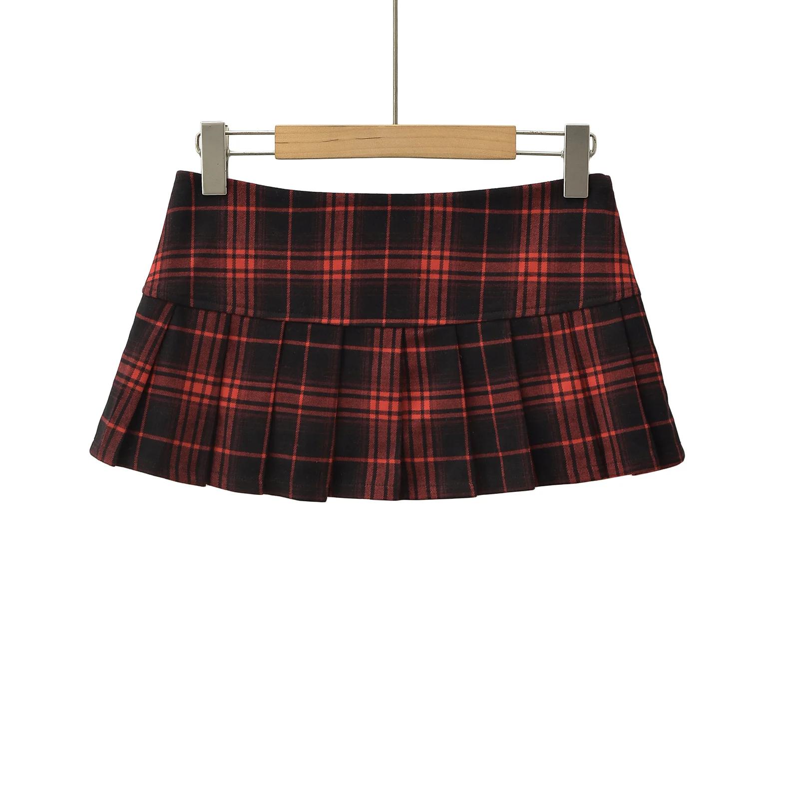 Mini jupes d'été pour femmes, vintage, mode coréenne, jupes à carreaux pour femmes y2k, jupes plissé