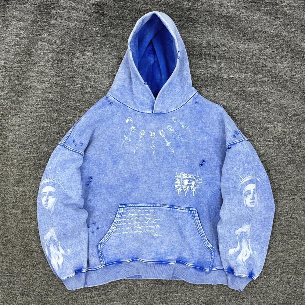 Yao mode Streetwear surdimensionné décontracté coton à capuche Vintage sweat de luxe rétro haute rue