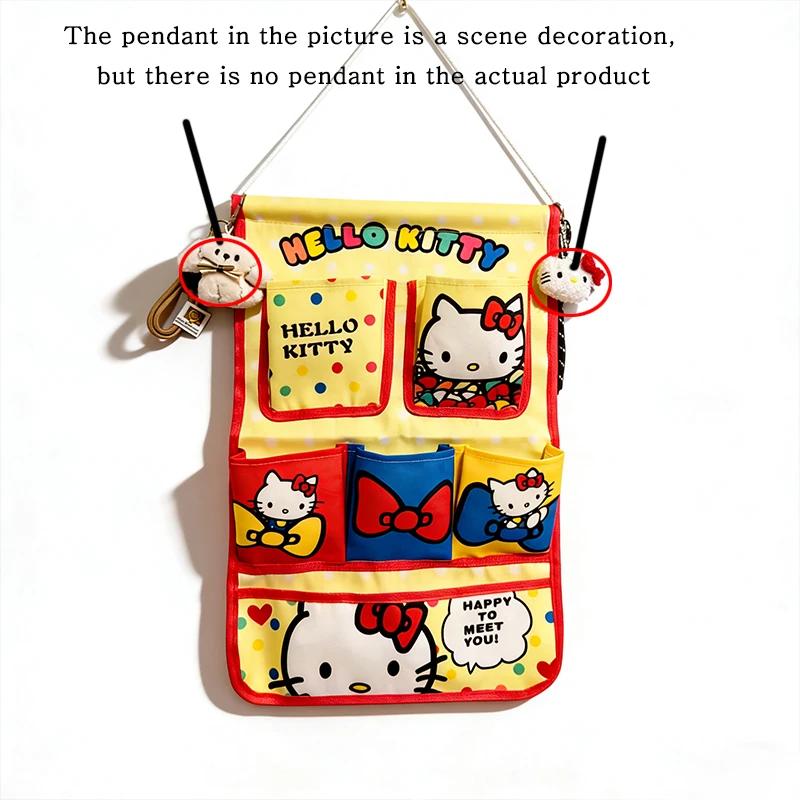 Sac de rangement mural multifonctionnel Kawaii HelloKitty, sac de rangement suspendu pour la maison,