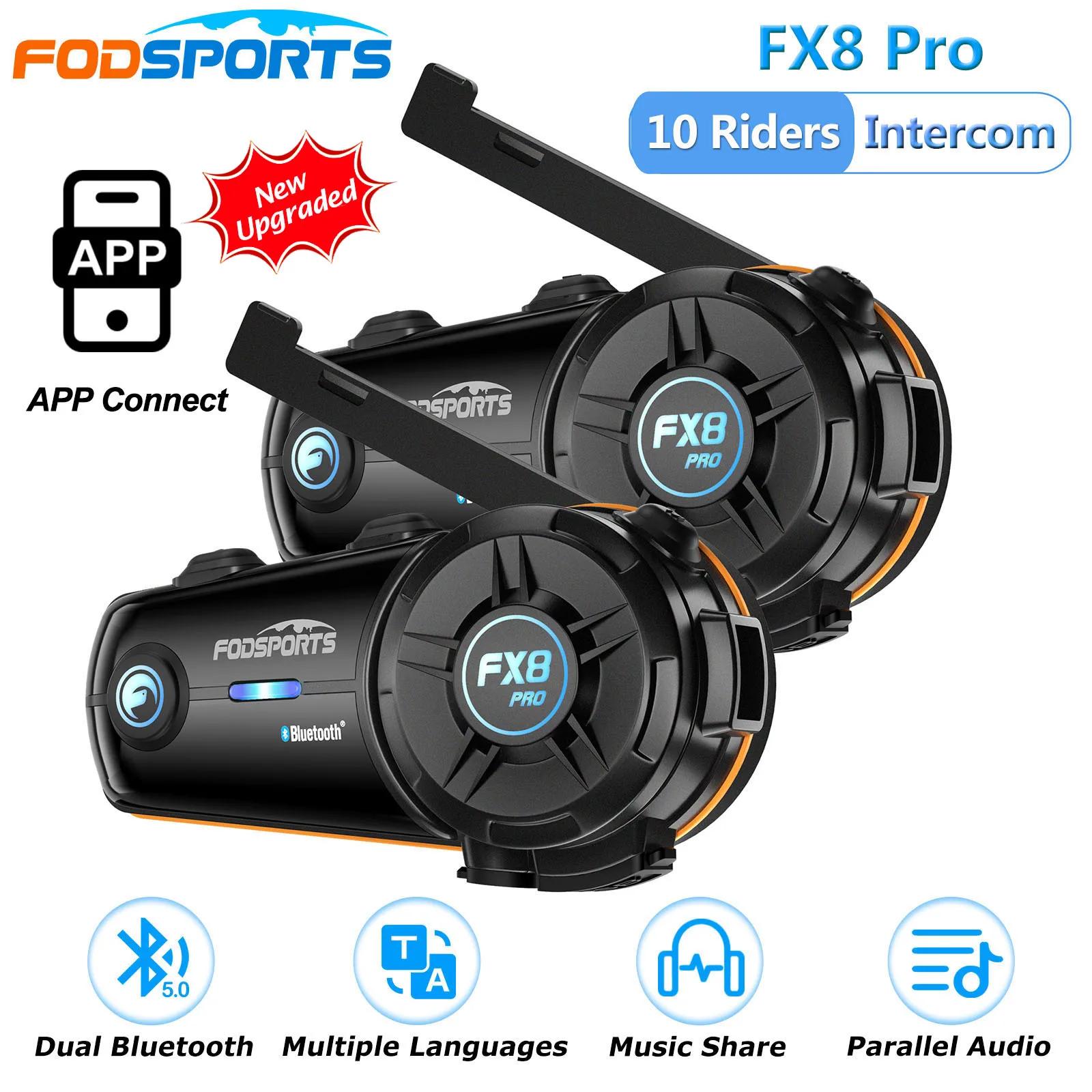 Fodsports FX8 Pro Interphone casque de Moto casques 8 coureurs double Bluetooth Intercomunicador Mot