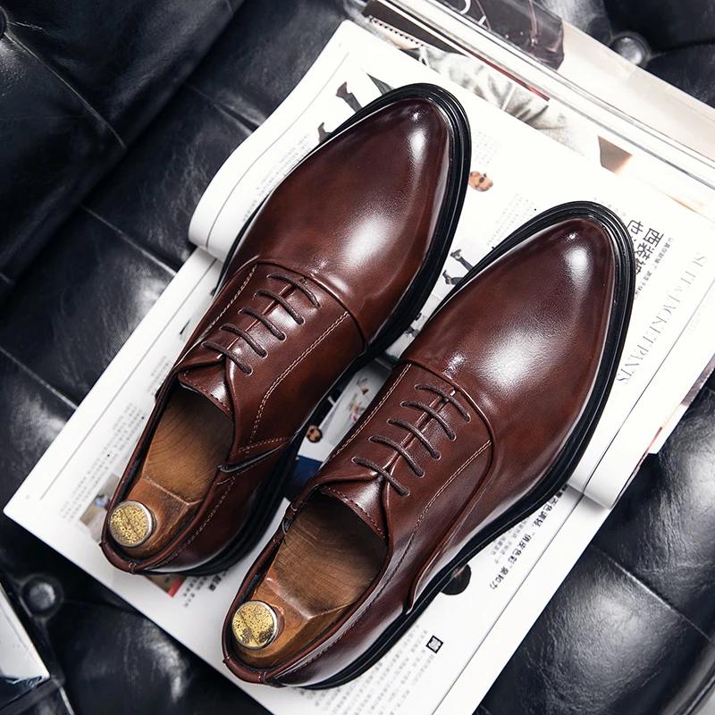 Chaussures habillées classiques pour hommes, chaussures en cuir Oxford, brogues sociales, chaussures