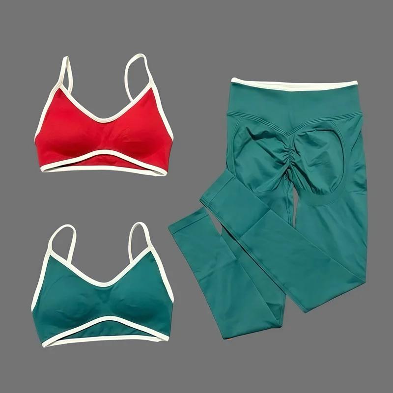 Ensemble de yoga et fitness sans couture HISTELLO pour femme, 2 pièces : Leggings sculptants Ignite 