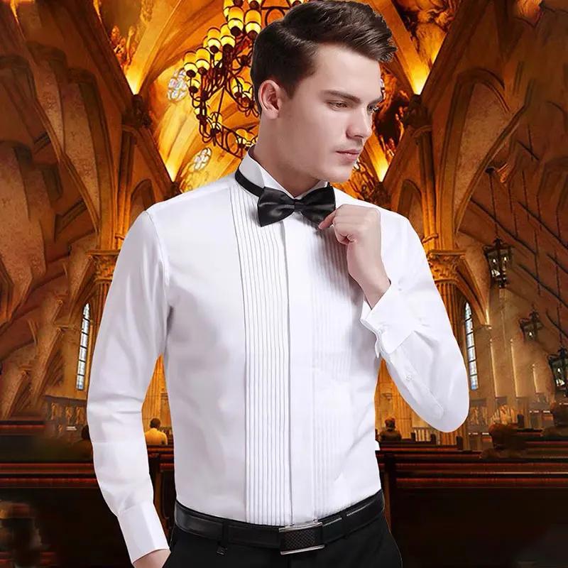 Chemise à manches longues pour hommes 6XL, robe formelle, grande taille, smoking, vêtements gratuits