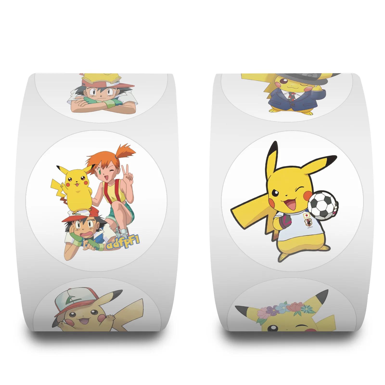 500/2000 pièces Pokemon Pikachu autocollants d'étanchéité mignon dessin animé autocollants rond bric