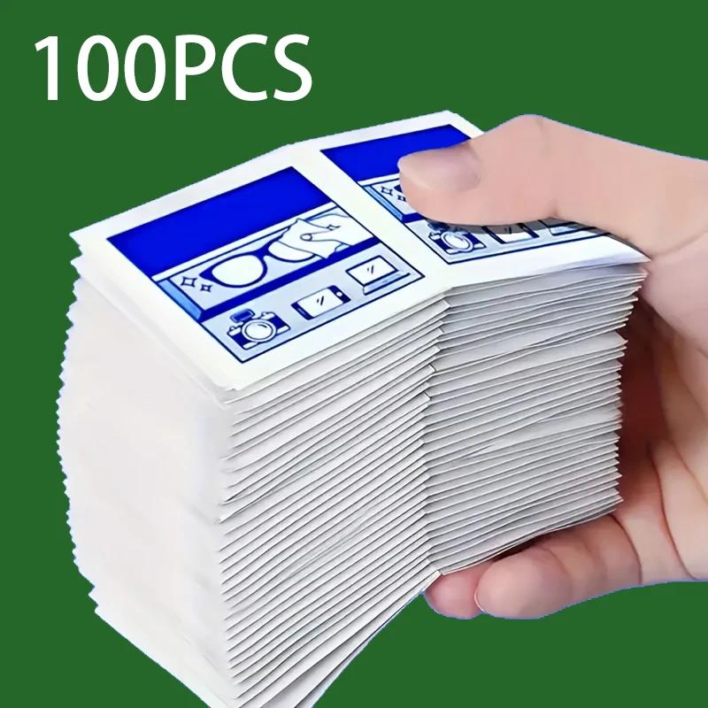 100 lingettes nettoyantes jetables pour lunettes - emballées individuellement, adaptées aux lunettes