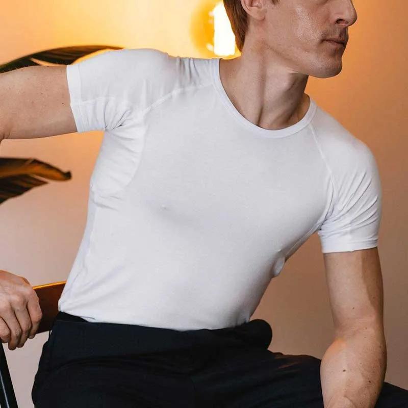 T-shirt à col en V pour homme et femme, maillot de corps anti-transpiration, garanti rester au sec