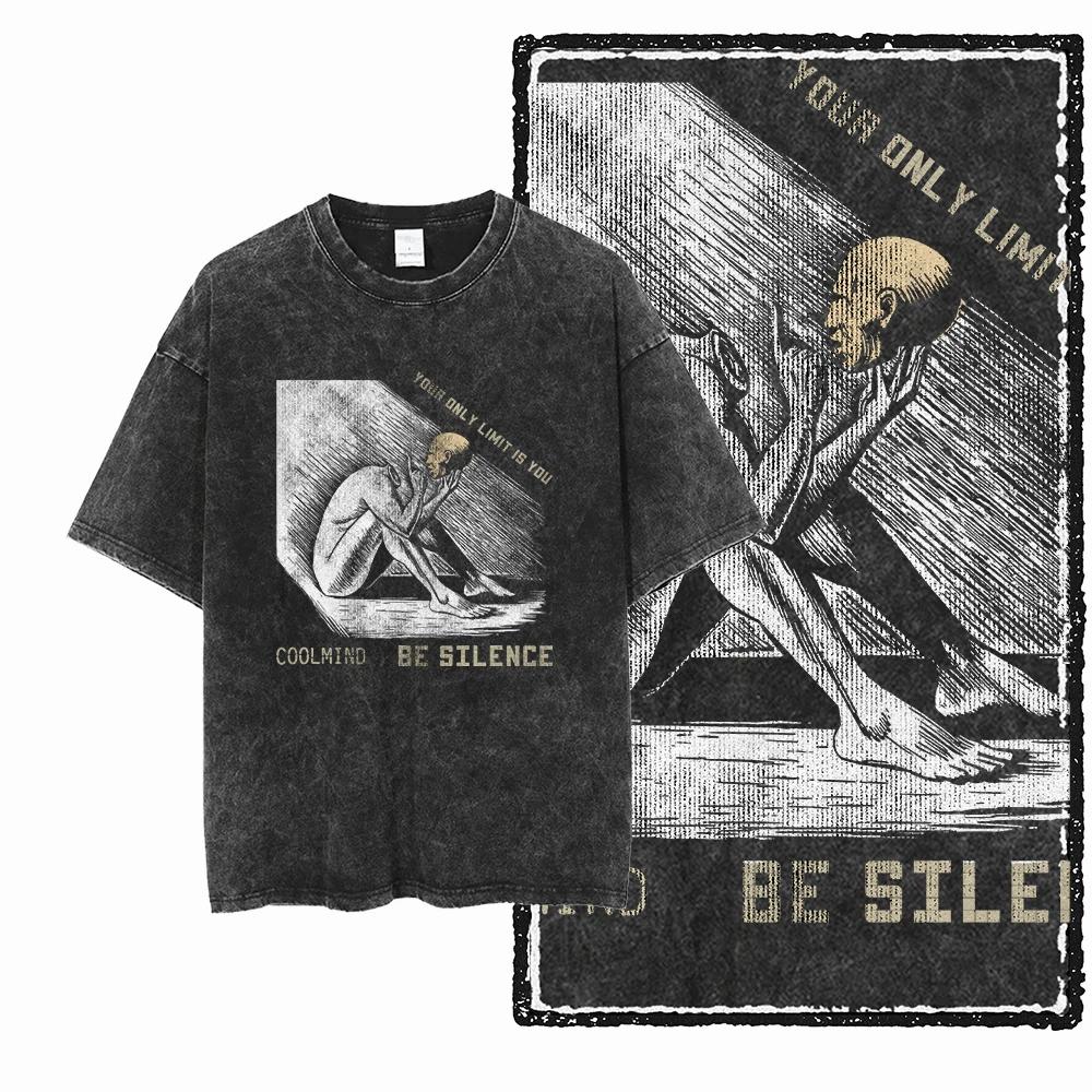 ZF STREETWEAR imprimé coton lavé à l'acide graphique exclusif unisexe t-shirt Cool Vintage rétro hom