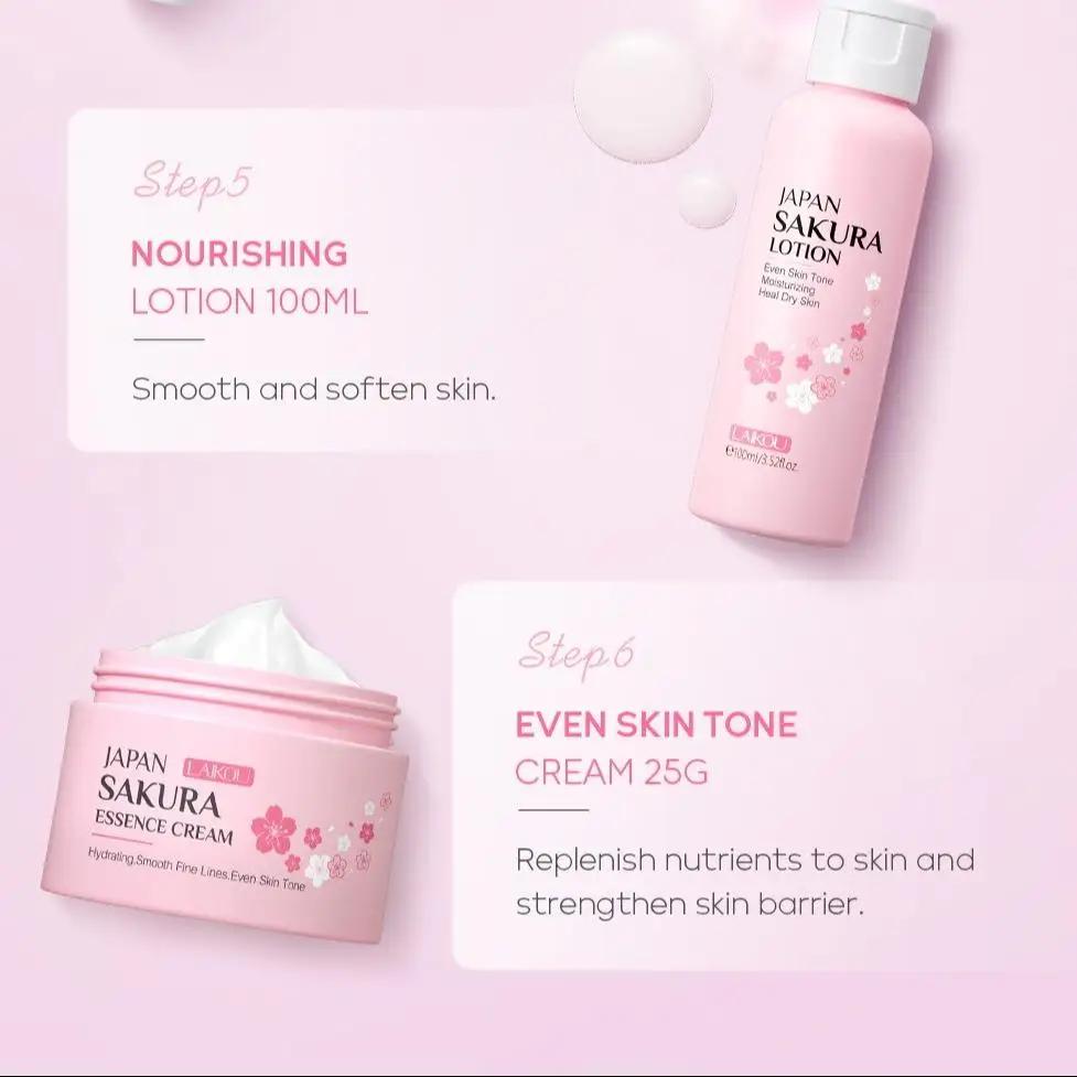 Sakura-Ensemble de soins de la peau pour femmes et filles, kit de nettoyage en profondeur, hydratant