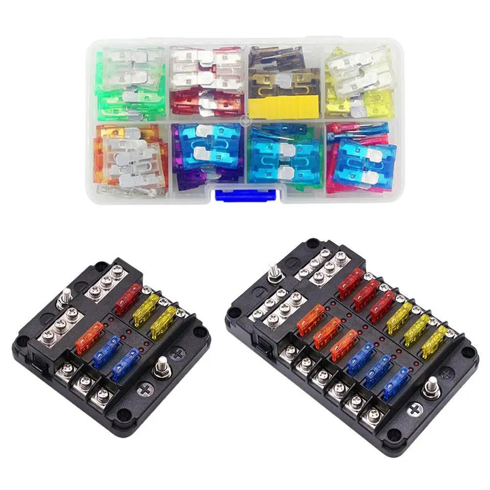 Boîte à fusibles LED avec couvercle en plastique, indicateur d'iode, panneau de distribution d'alime