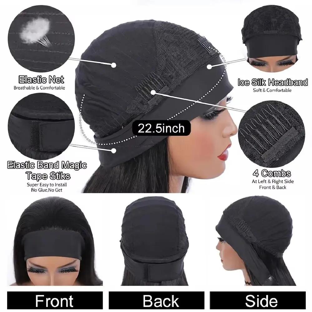 Perruque bandeau Deep Wave en cheveux humains, densité 200%, pour femmes, entièrement fabriquée à la