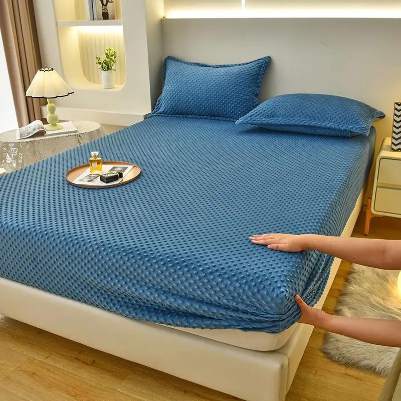 Drap de lit en velours corail, housse de protection pour matelas en velours de lait, couvre-lit isol