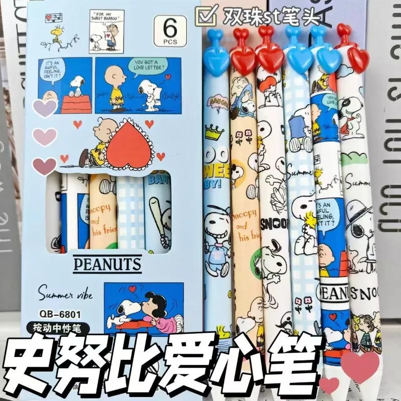 Stylo gel Snoopy Woodstock Charlie Brown, accessoire d'animation secondaire, dessin animé mignon et 