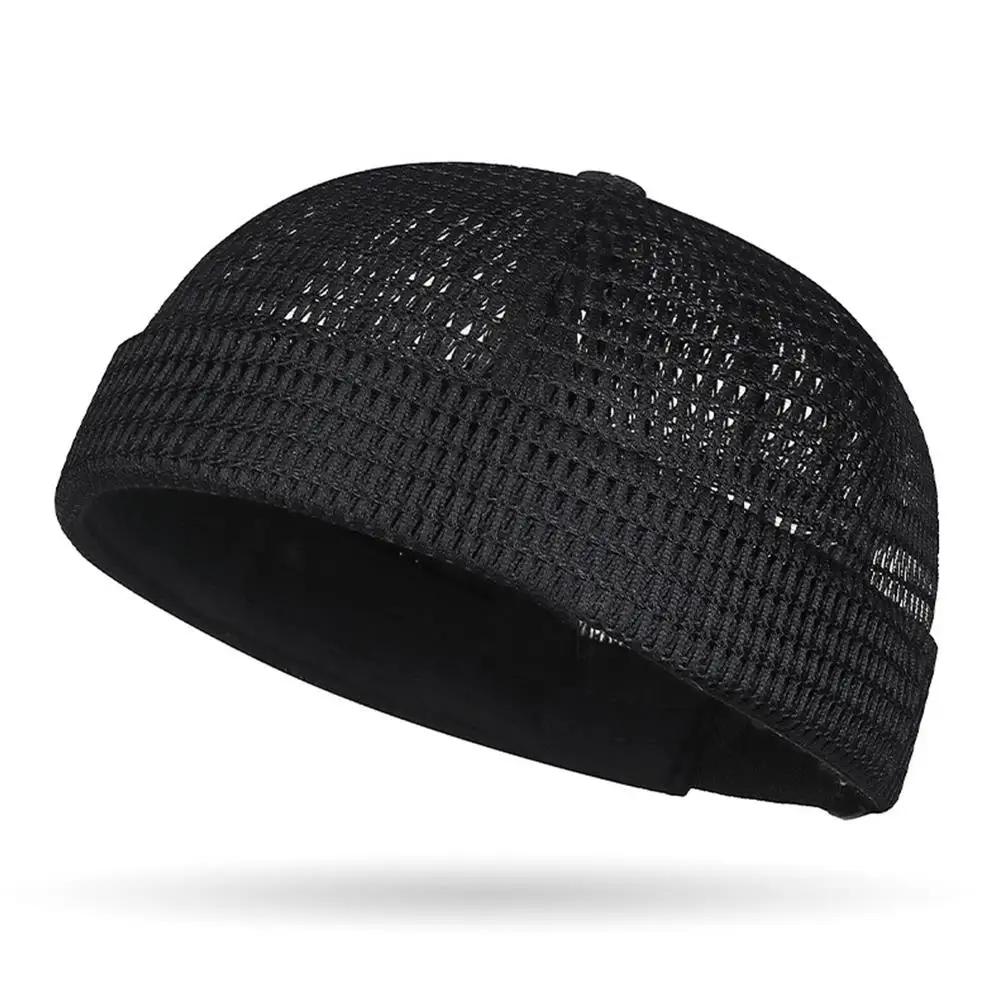 Nouveau maille respirant sans bords melon peau chapeau été Ultra-léger réglable Docker bonnets chape