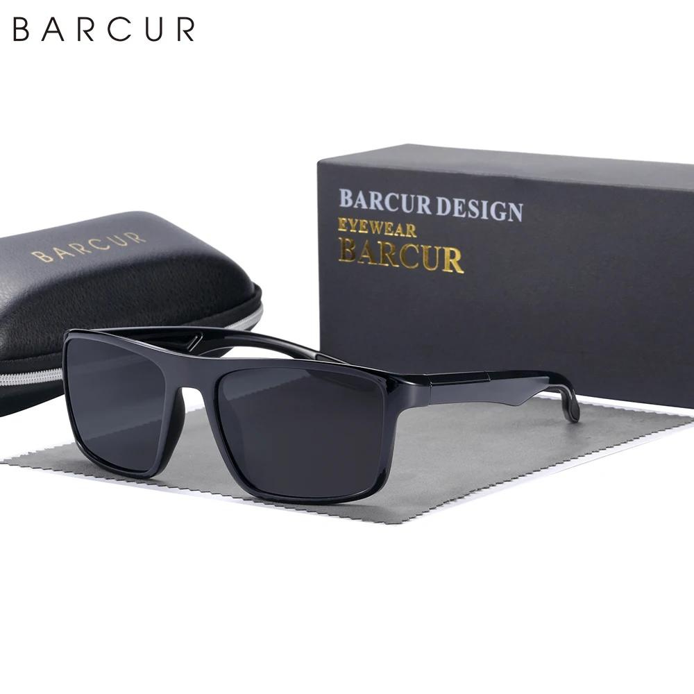 BARCUR TR90 hommes lunettes de soleil polarisées ultralégères sport lunettes de soleil pour femmes l