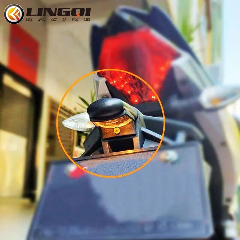 LINGQI moto plaque d'immatriculation lumière LED feu arrière 12V étanche universel pour Pit Dirt Bik