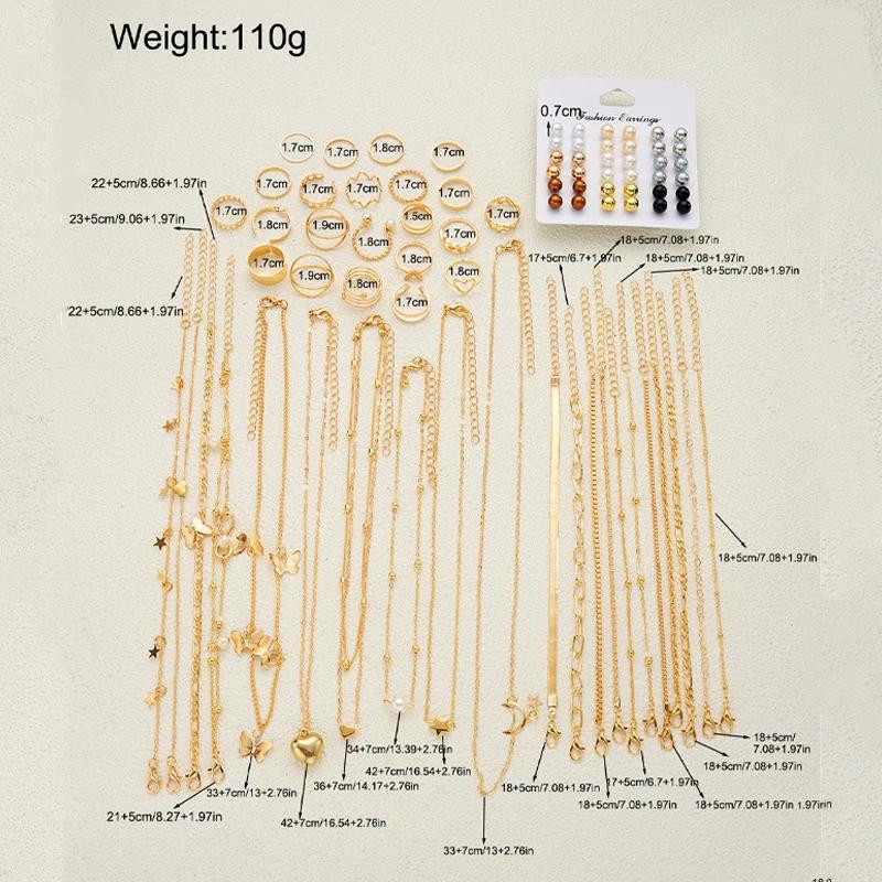 83 pièces élégant perle géométrique boucles d'oreilles collier Bracelet bague ensemble de bijoux pou