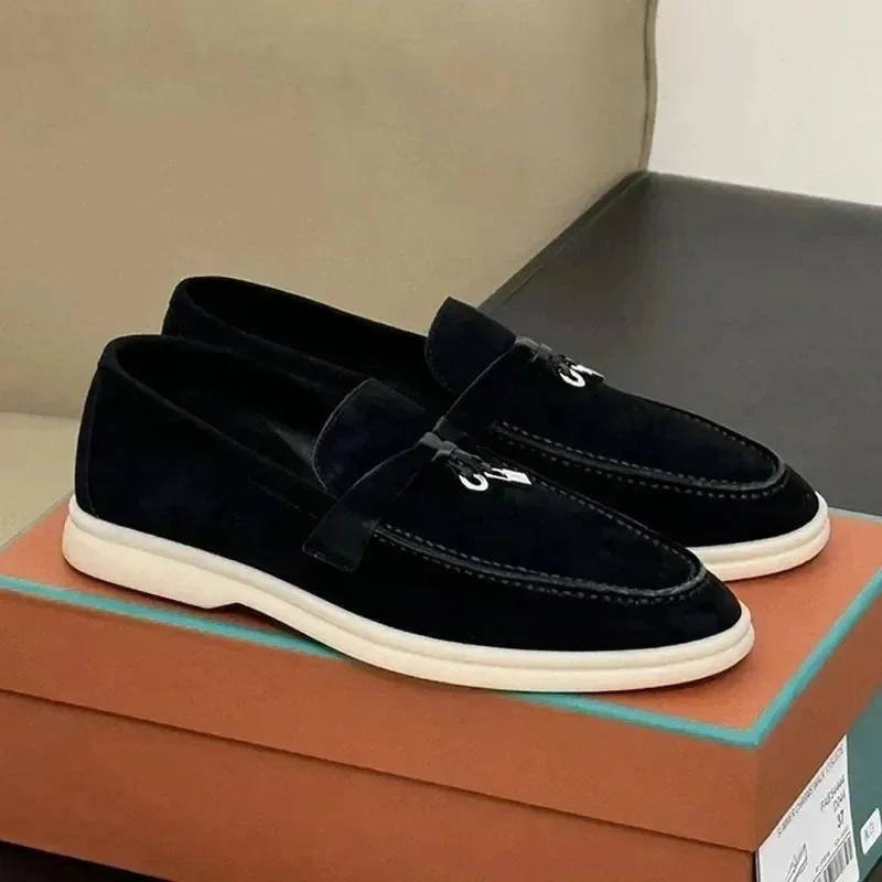 Chaussures décontractées vintage, mocassins à talon plat pour femmes, chaussures plates pour hommes 